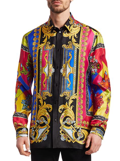 versace collection long sleeve shirt|1st copy versace shirt men.